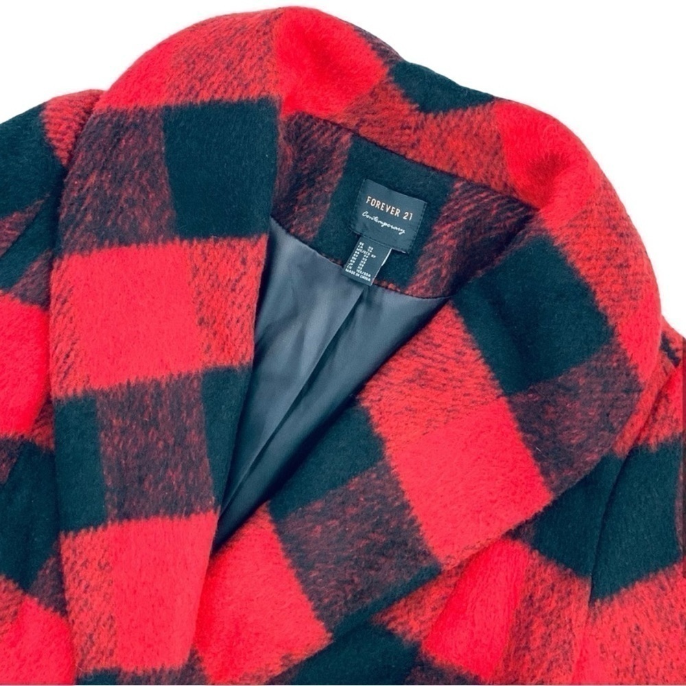 Forever 21 Brushed Buffalo Plaid Coat - Picture 6 of 7